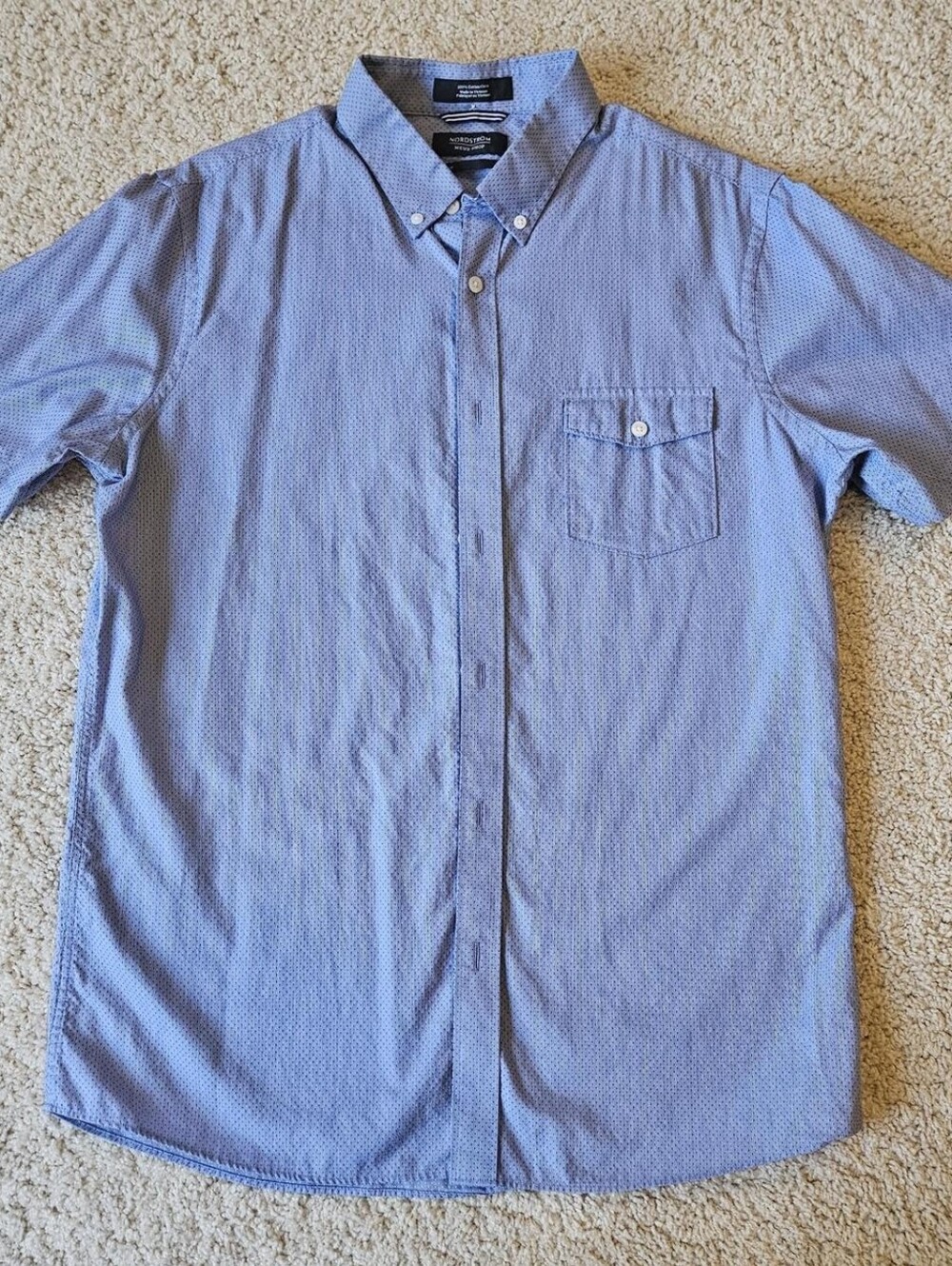Nordstrom Men's Casual Blue Button-Down Shirt